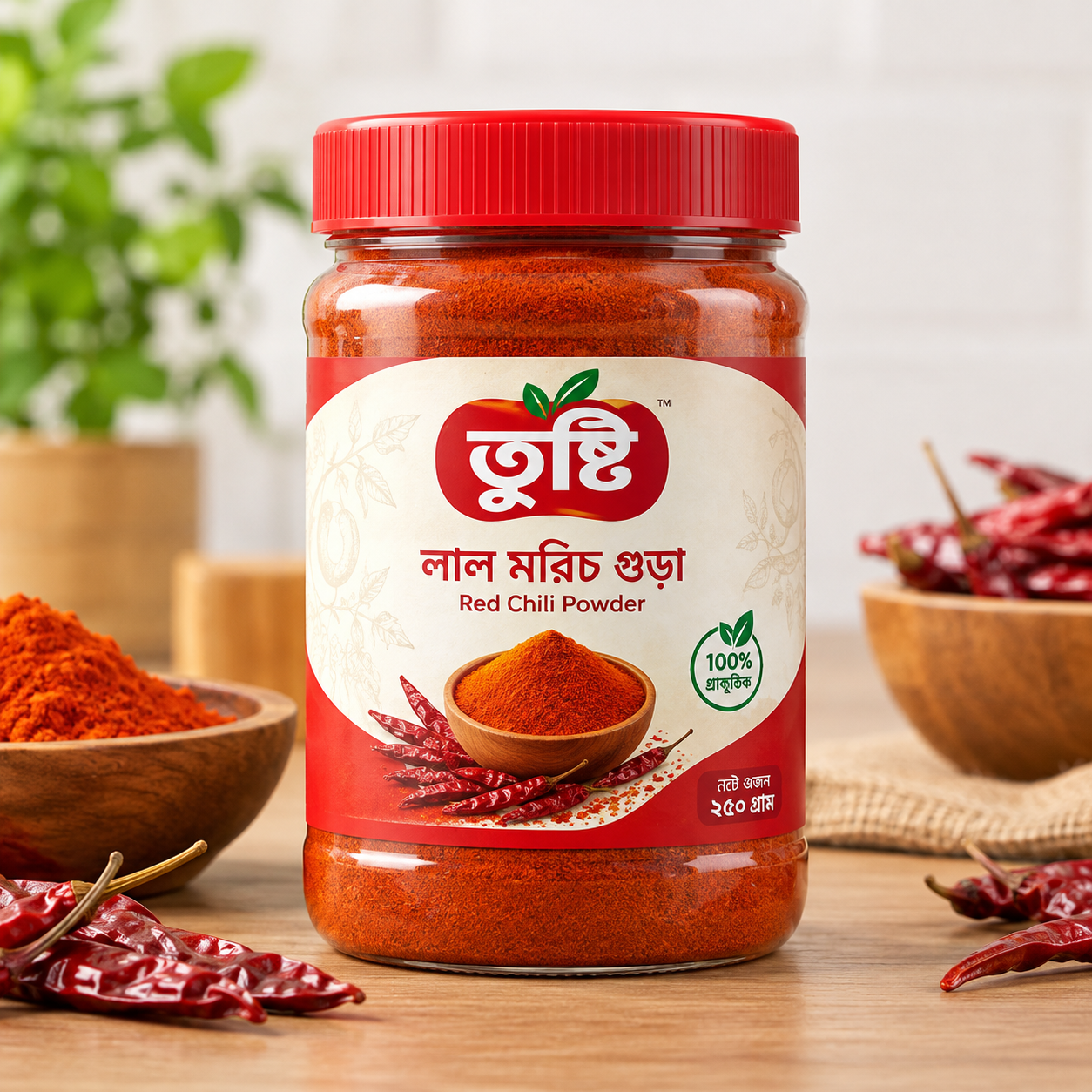 'তুষ্টি' লাল মরিচ গুড়া - 250gm